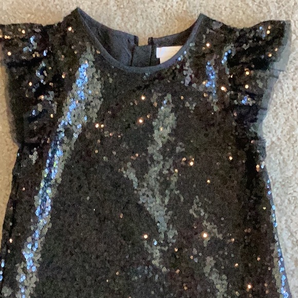 Tahari Black Sequin Kids Formal Dress, Size 6 - Picture 4 of 6